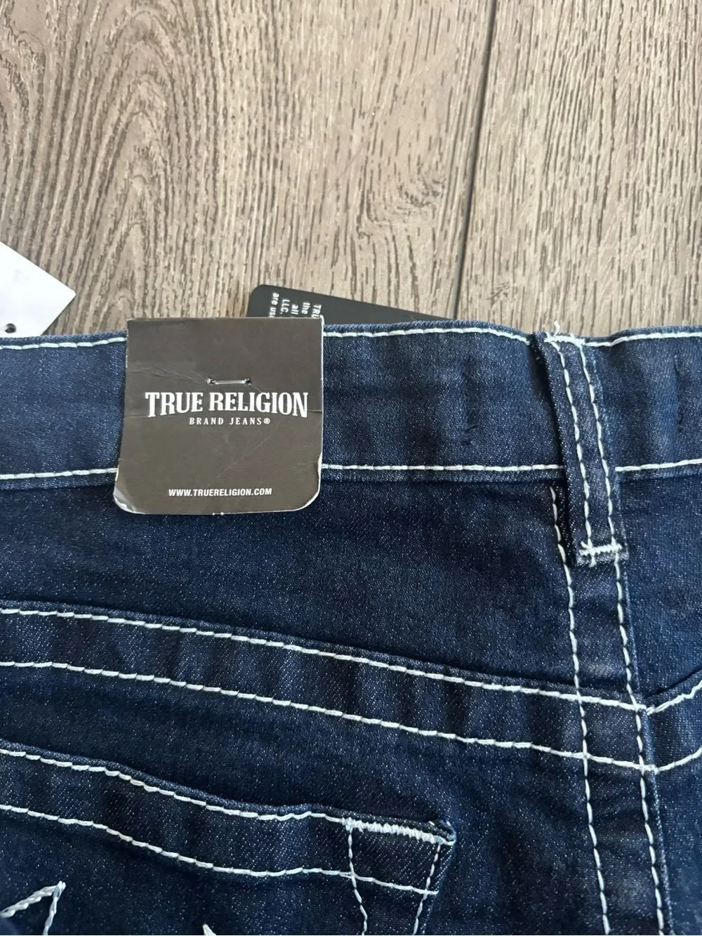 True Religion Dark Blue Wide-Leg Jeans